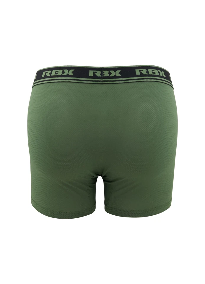 Active Boxer Briefs for Men, Quick Dry 4-Pack Black/Green/Navy/Grey L - Image 3 of 4