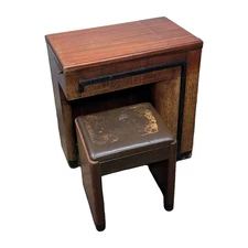 Singer #42 Sewing Machine DeskCabinet w/ Seat 3 Drawers vintage wood