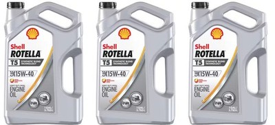 Shell Rotella T5 Triple Protection 15W-40 Diesel Engine Oil, Case 3 - 1 Gallons