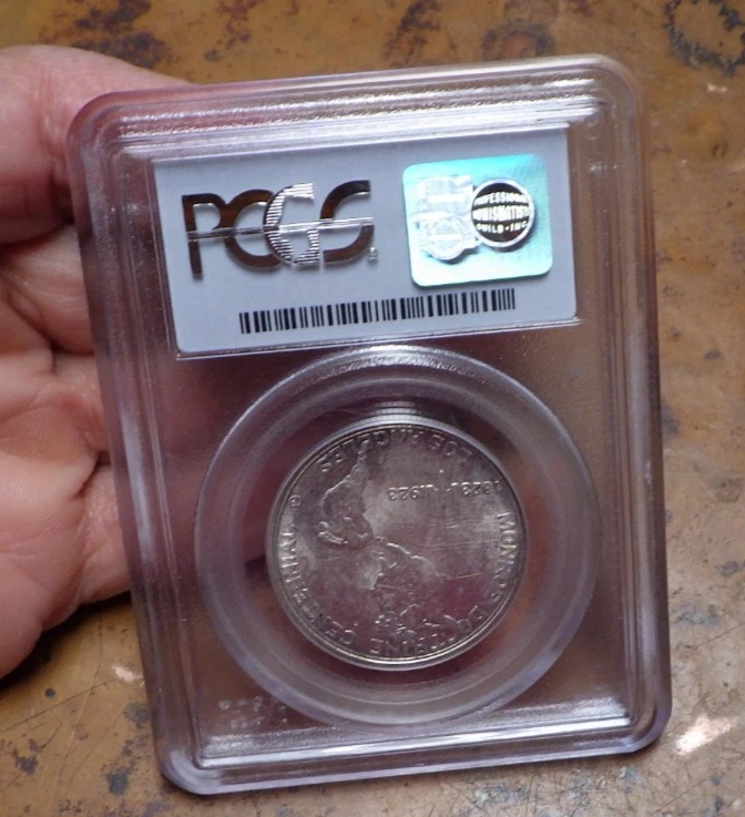 1923 S Monroe Commemorative Silver Half Dollar 50C PCGS MS62 C2 - Image 3 of 4