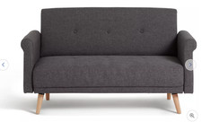 Habitat Evie 2 Seater Fabric Sofa in a Box - Charcoal| Compact Living Room Couch