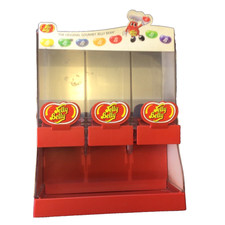 Vintage 2007 Jelly Belly Candy Dispenser Display Stand Red Plastic 3 Sections 10