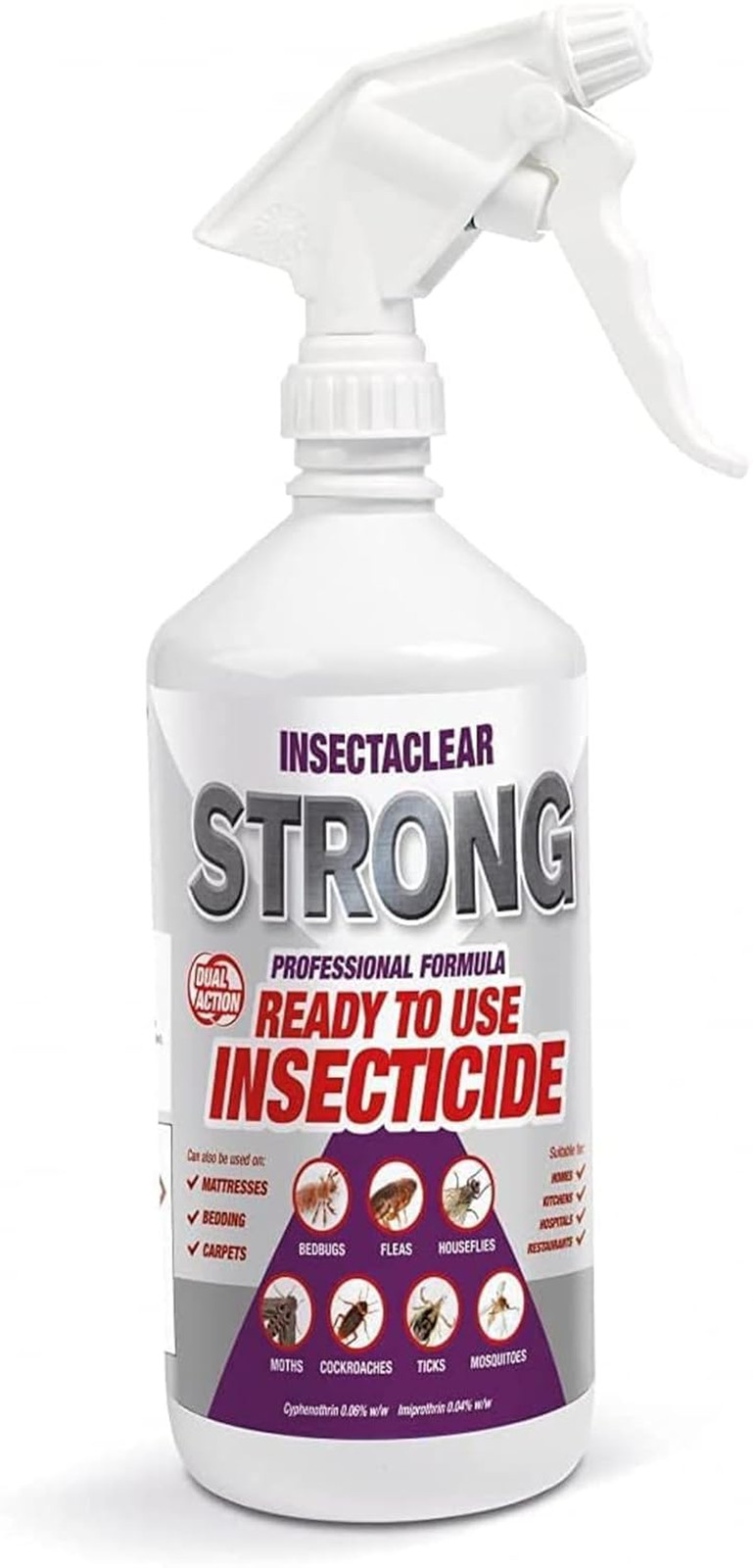 Bedbugs Fleas Moths Cockroaches Mousquitoes Houseflies Ticks Killer Spray Fast A
