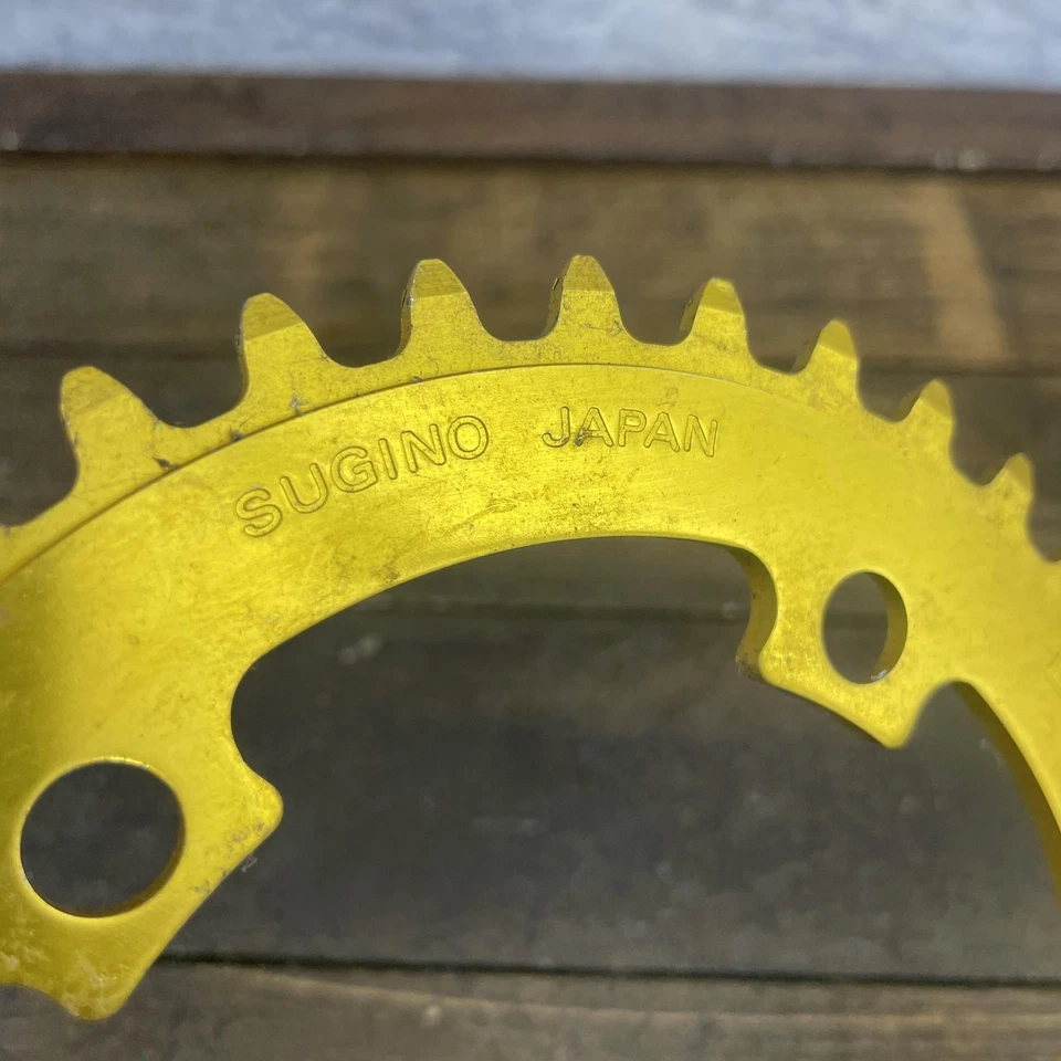 Plato Sugino BMX 38T de colección dorado 110 BCD NUEVO EN STOCK Japón Old School Cruiser Foto 2 de 4