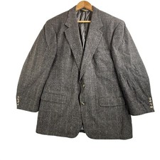 Brooks Brothers Blazer Men EU 54 Gray Check Camel Hair Tweed Sport Coat USA Made