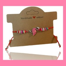 Girls Adjustable Silk Thread Flamingo Bracelet