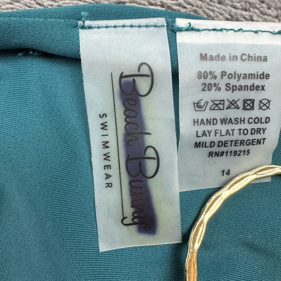 Parte inferior de bikini Beach Bunny para mujer 14 dorado detalle de anillo descarado crujiente traje de baño Foto 4 de 4