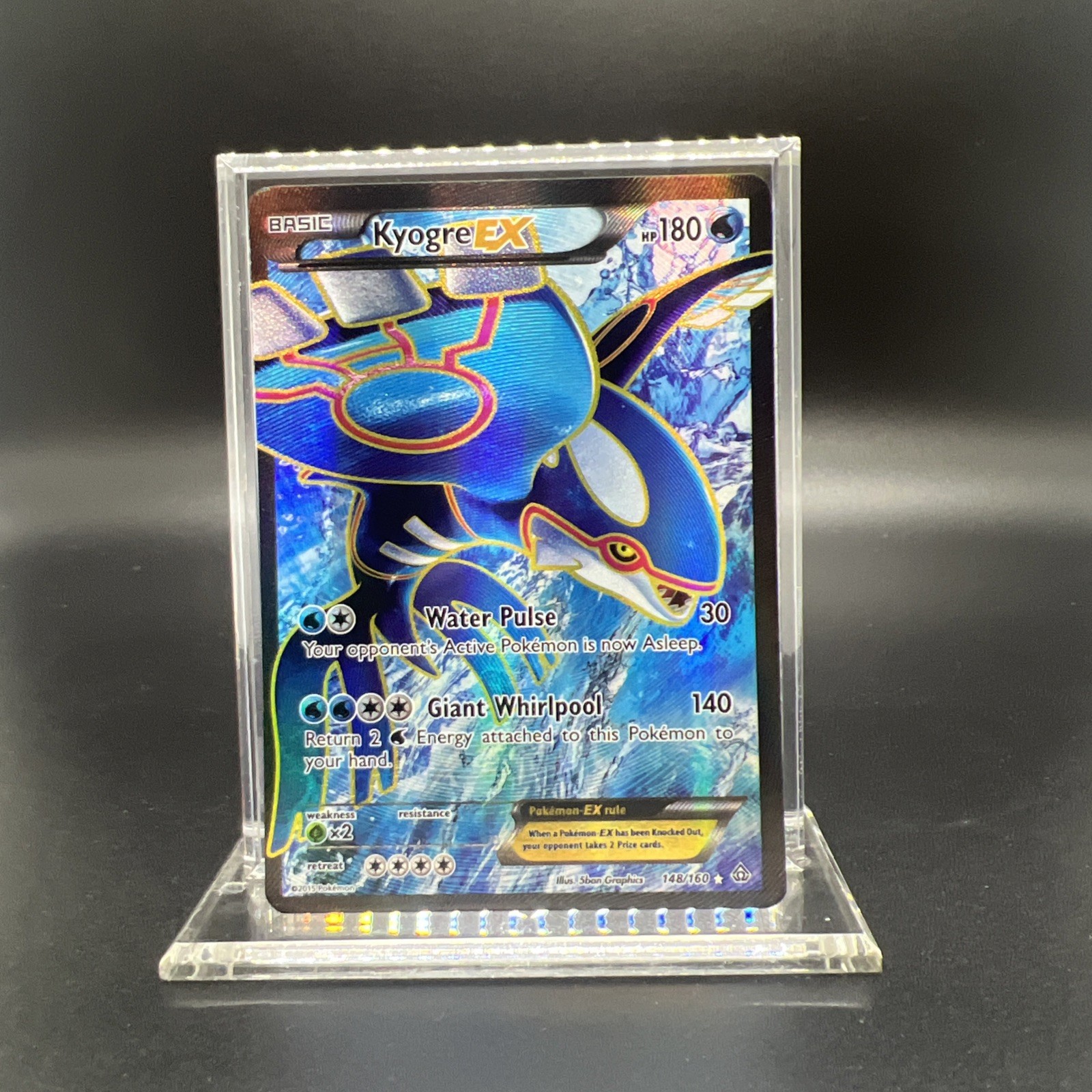Pokemon Kyogre EX (148 Full Art) 148/160 XY - Primal Clash Holo - LIGHT PLAY