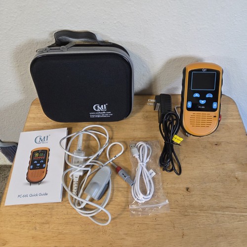 CMI Health PC-66L Pulse Oximeter Monitor with Charging Cable and Case