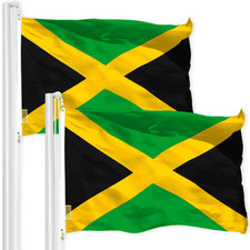 Jamaica Jamaican Flag 3x5 Ft 2Pack 150D Printed Polyester