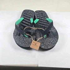 NWT American Eagle AE Flip Flop Sandals in Charcoal Black Green Men's Size 12