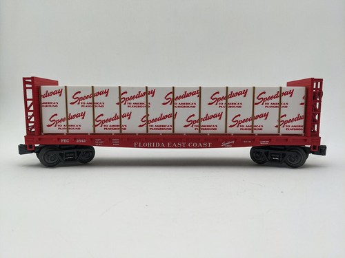 MTH 30-76616 O Florida East Coast Bulkhead Flatcar con carga de madera 3 rieles EX | Condition: Used