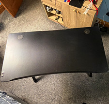 Gaming Desk 115x58.5x77cm Black Plywood Freestanding for Home Office/Bedroom