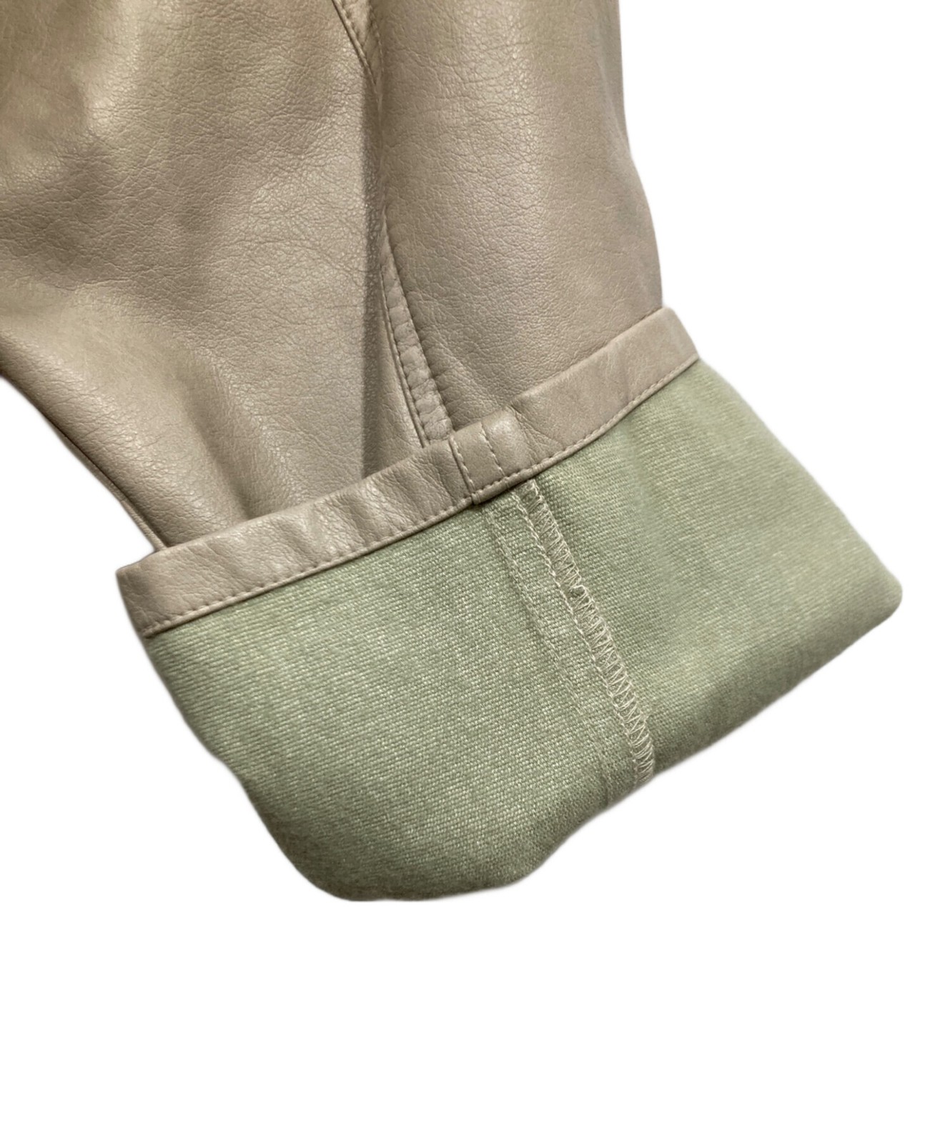 Ameri Used-like synthetic leather jacket S beige … - image 7