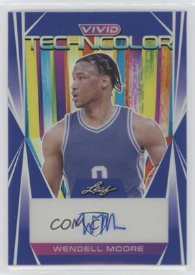 2022-23 Leaf Vivid Technicolor Navy Blue 8/30 Wendell Moore Jr #T-WM1 Auto z5b