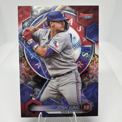 Josh Jung Rookie Card 2023 Bowman's Best Mini Diamond Refractor #/299 Rangers