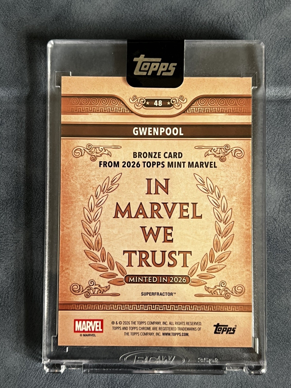 Gwenpool Encased Superfractor 1/1 2026 Topps Marvel Mint view 2