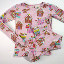 Childrens PJ Place Girls Holiday 2-PC Pajamas Sz 5 Pink Gingerbread L/S PJ's