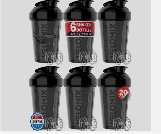 VELOMIX -6 PACK- Shaker Cups for Protein Shakes 20 oz - 6x Wire W
Opens in a new window or tab