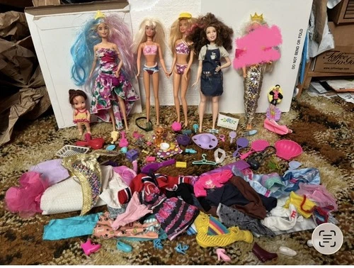 Huge Lot Approx 100 Pieces Vintage, Modern Barbie Dolls Accessories Clothes