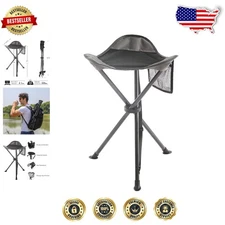 Portable Folding Tripod Stool - 225lb Capacity - Outdoor Camping Hiking Travel