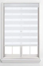 32 X 60 Cordless Zebra Roller Shade Light Filtering Arctic  White