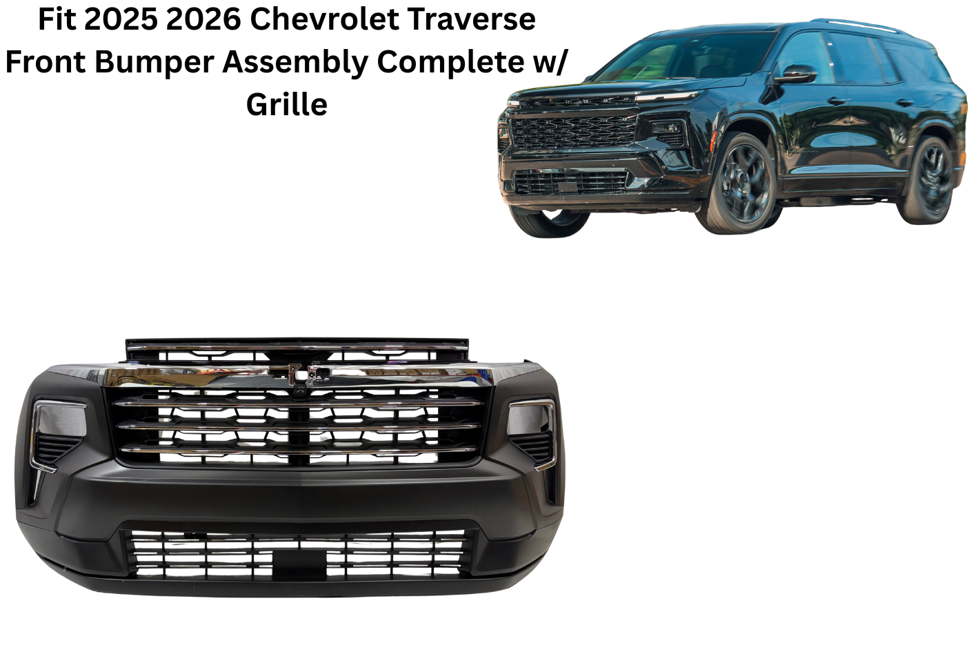 26501640 Fit 2025 2026 Chevrolet Traverse Front Bumper Assembly Complete w ...