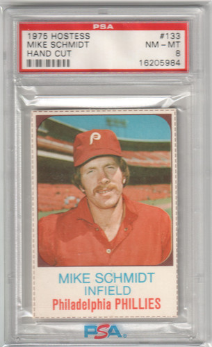 MIKE SCHMIDT 1975 Hostess #133 PSA 8 NM - PHILLIES - Picture 1 of 2