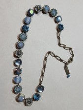 MARIANA Blue Swarovski Crystal Mosaic Necklace 18"