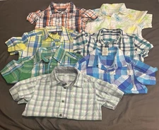 Lot of 7 Short Sleeve Button Down Boys Shirts Size 4-5 Mixed Brands See Descript
