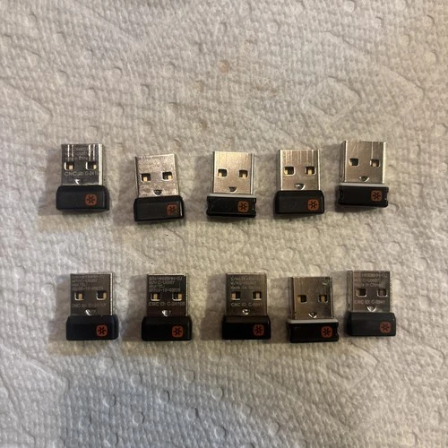 Lot of 10 Genuine Logitech Unifying Nano USB Receiver Dongles C-U0007