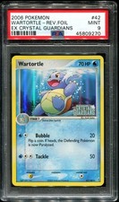 PSA 9 Wartortle 42/100 Reverse Holo Stamp Crystal Guardians 2006 Pokemon Karte