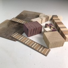 Wood Scraps For Arts And Crafting Oak Walnut Mahogany Woodworking    Lot 135
