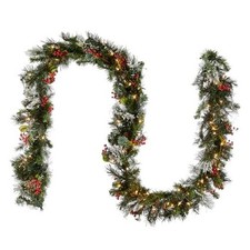 9 ft Pre-Lit Wintry Pine Flocked Artificial Christmas Christmas Garland