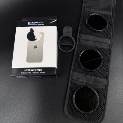 SANDMARC ND PL Lens Filter Set For iPhone Clip On ND16 ND32 ND64 w/Step Up Ring