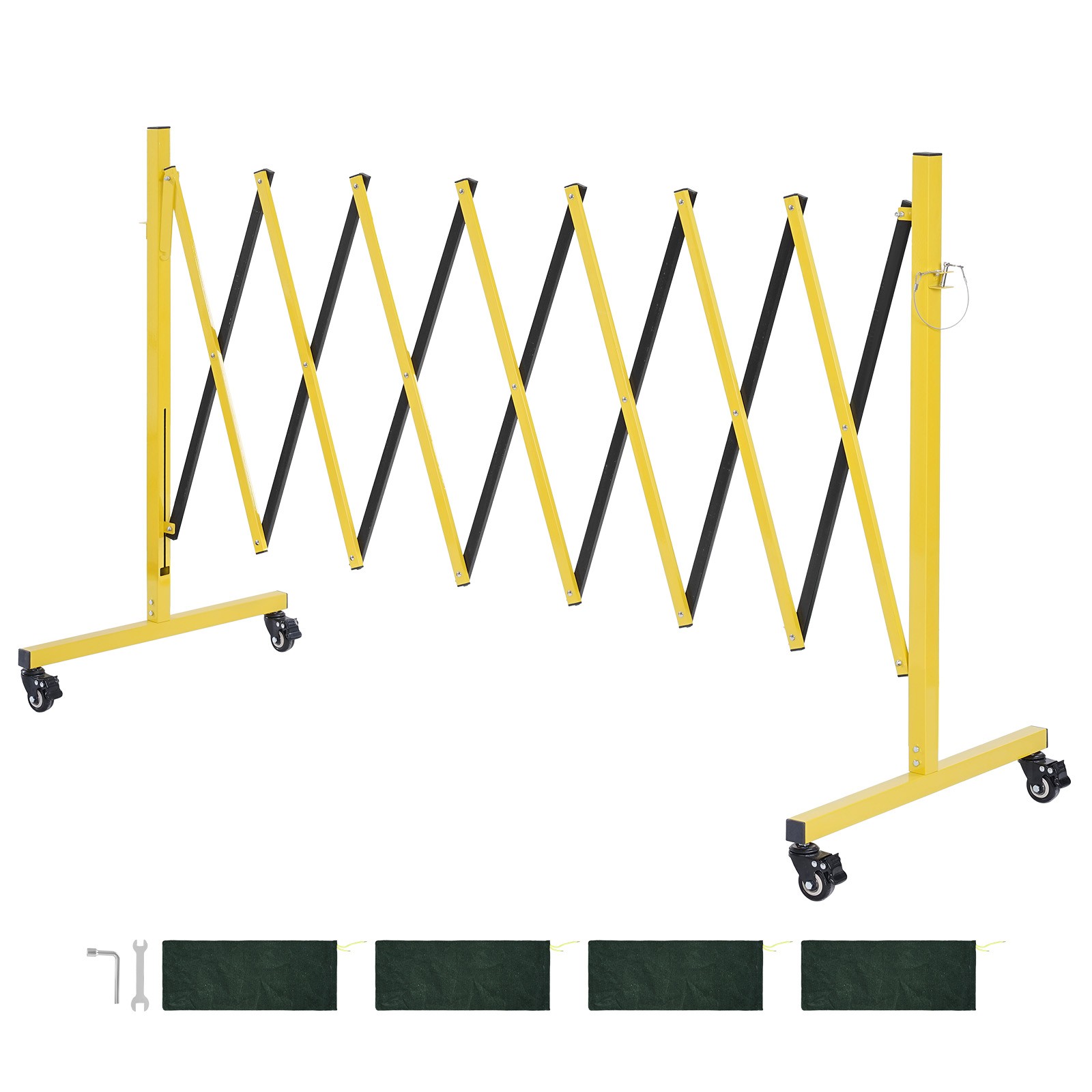 Barrière métallique Uimoso grille extensible à rouleaux pour sécuriser un garage résidentiel