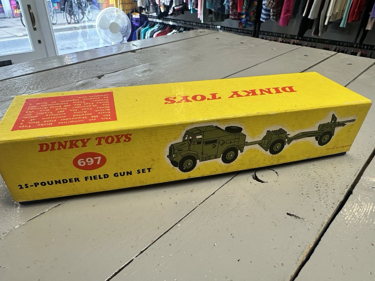 Ancien Set Dinky Toys 697 Canon 25-pounders - Boîte D'origine Vide Mais En Bon état !
