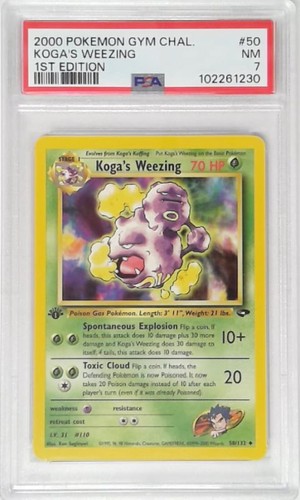 Koga's Weezing (1st Edition) graded PSA 7 for sale on eBay