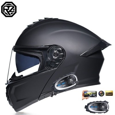 DOT Motorcycle Bluetooth Intercom Helmet Built-in Camera Recorder Motor Helmets