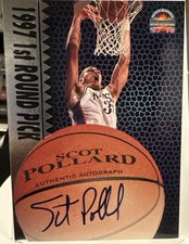 Scot Pollard Kansas Jayhawks Basketball Scoreboard Rookie Autograph Card Auto RC. rookie card picture