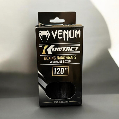 Venum Kontact Boxing Handwraps 120 in Black Boxing Hand Wraps