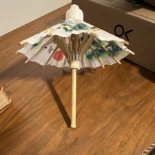 Japanese Handmade Decorative Paper Parasol with Crane and Tree Artwork