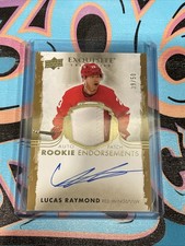 Lucas Raymond 39/50 Rookie Endorsements Auto Patch 2021-22 UD Exquisite (CH)