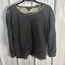 Rock  Republic Womens Zip Shoulder Sweatshirt Size Large Charcoal Gray