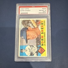 Topps 1960 Norm Sherry #529 PSA 8 Rookie High # Los Angeles Dodgers MLB Card. rookie card picture