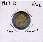 W@W 1927-d Mercury Dime !!!! ( Nice Coin !!!!)  FINE !!!!!