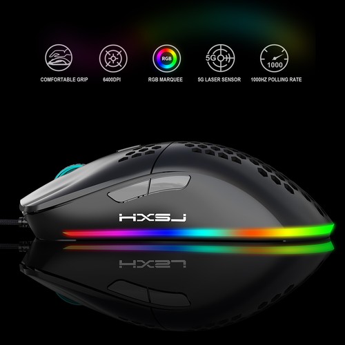 Wired USB Gaming Mice Mouse 6400DPI LED RGB Flowing Backlit Light for PC Laptop - Picture 3 of 12