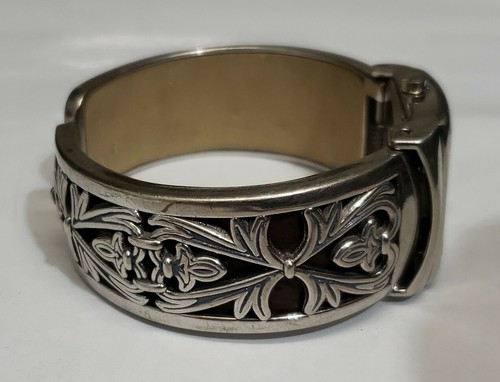 Ecclissi Sterling Silver Bracelet Hinged Cuff Watch 33050 New Battery Nice Cond - Picture 3 of 8