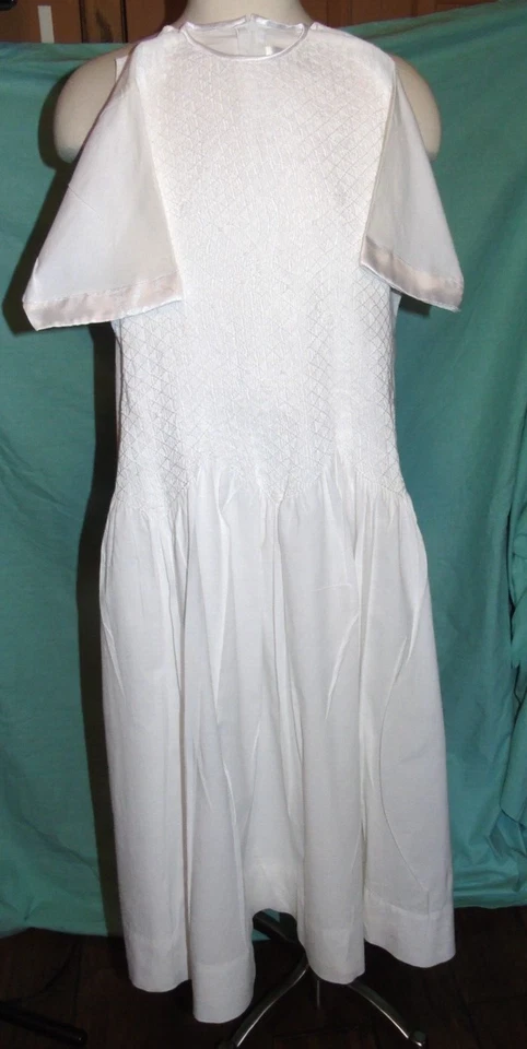 Vestido Strasburg Calado Blanco Con Bajo Slip Niñas Talla 10 Foto 2 de 4