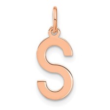 14K Rose Gold Letter S Initial Pendant